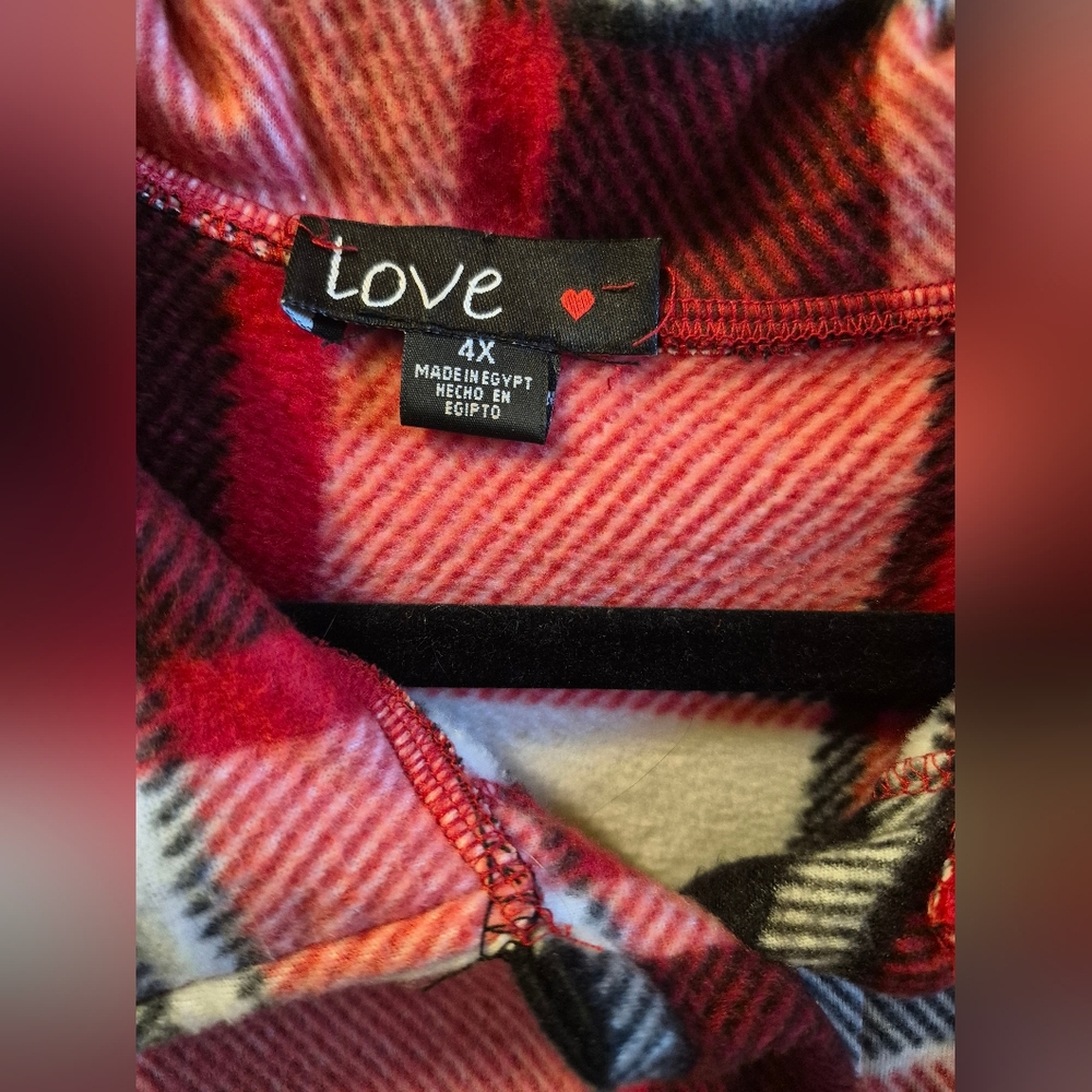 LOVE FLANNEL BUTTON DOWN SHIRT SIZE 4X - Picture 3 of 5